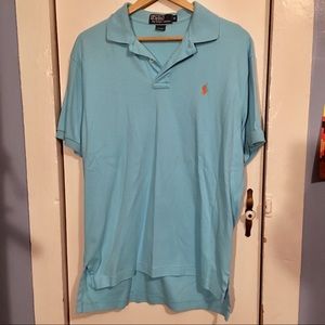 Aqua polo shirt